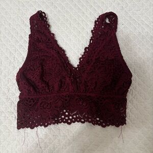Altar’d state maroon lace bralette